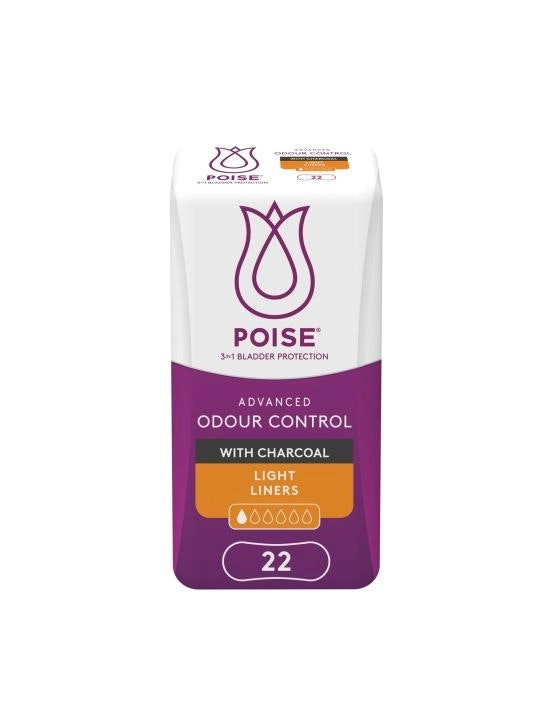 Poise Charcoal Light Liner 22 Pack