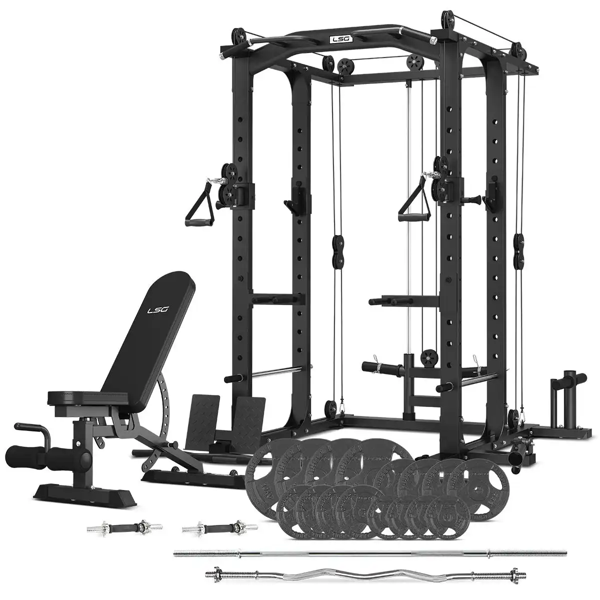 LSG GRK100 with FID Bench and 90kg Standard Bars and Weights