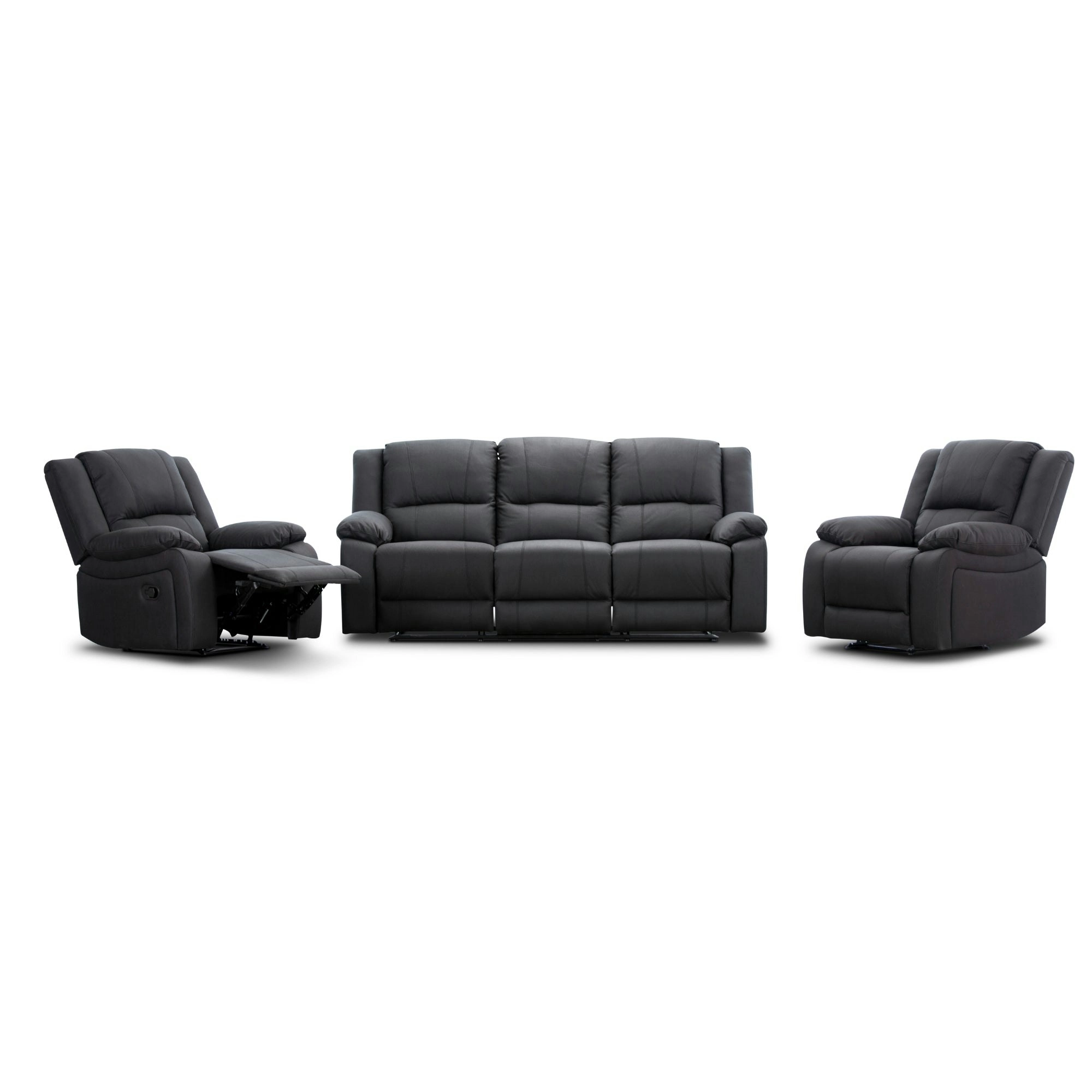 Anderson 3+1+1 Seater Fabric Manual Recliner Sofa Lounge Chair Set