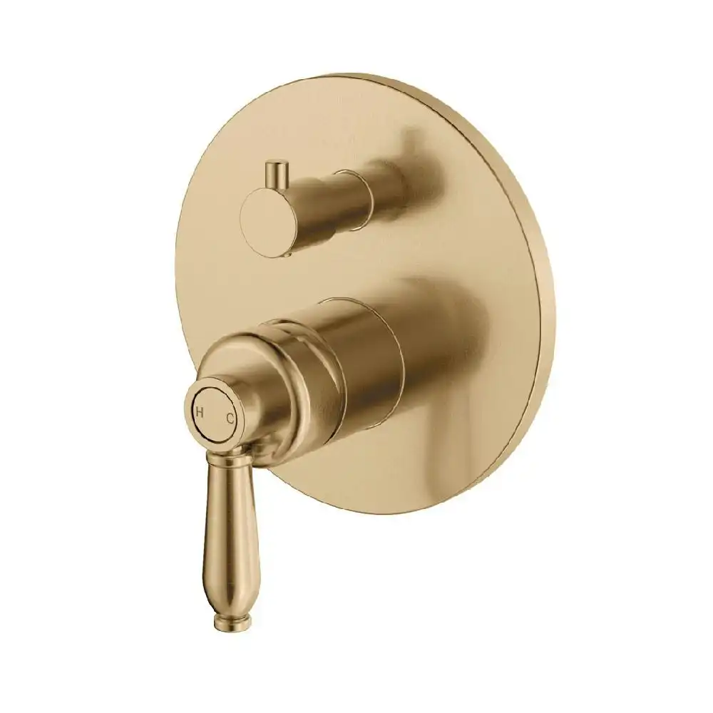 Fienza Eleanor Wall Mixer Diverter Urban Brass with Urban Brass Handle 202102UU