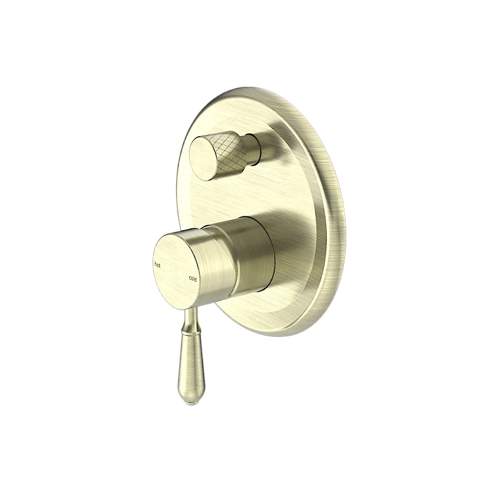 Nero York Shower Mixer with Diverter with Metal Lever Aged Brass NR692109a02AB