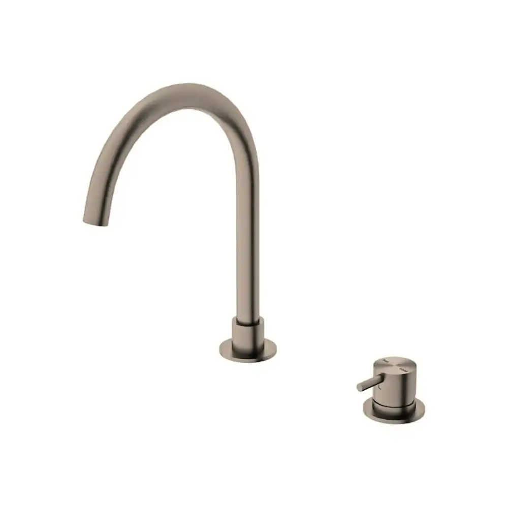 Nero Mecca Hob Basin Mixer Round Spout Brushed Bronze NR221901bBZ