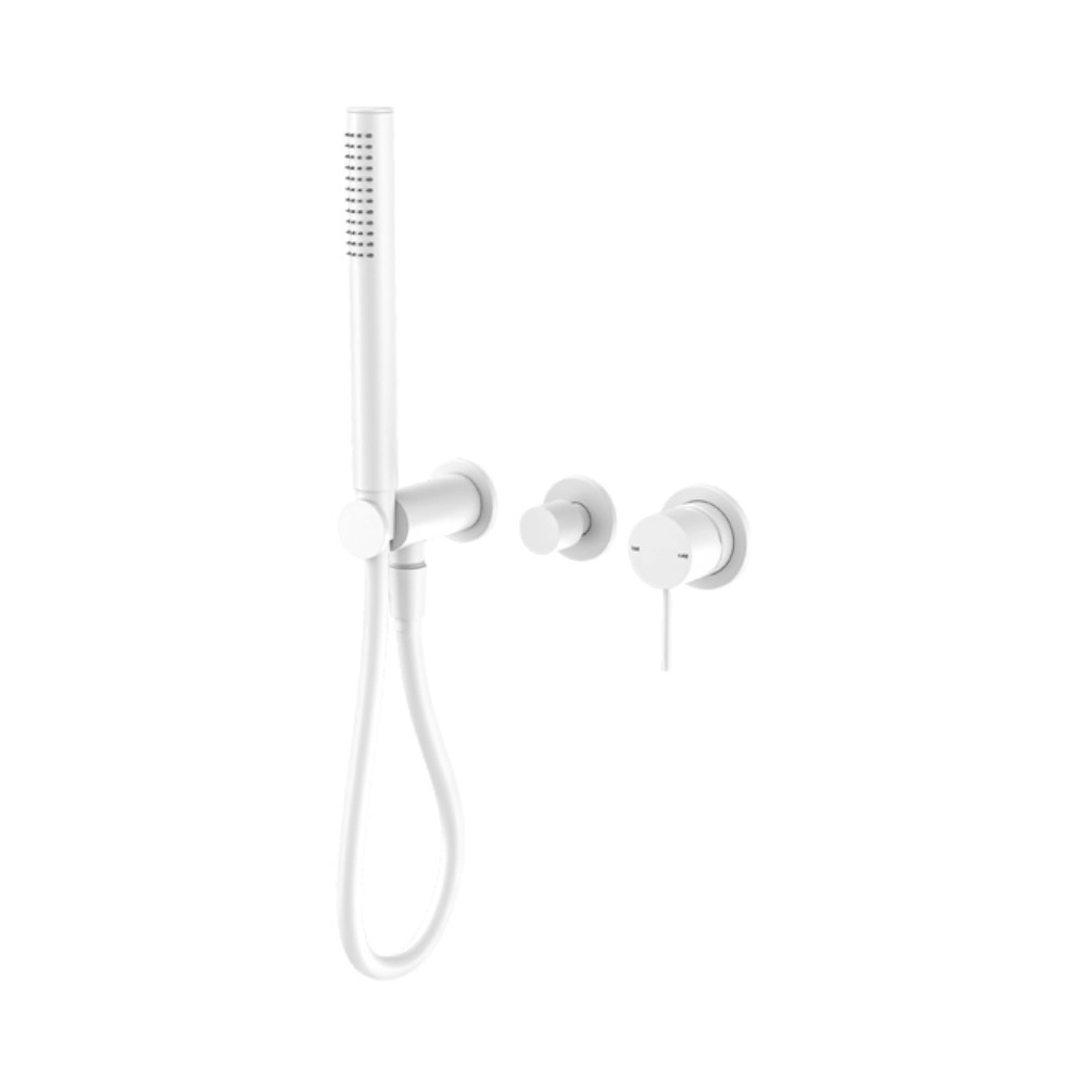 Nero Mecca Shower Mixer Diverter System Seperate Back Plate Matte White NR221903fMW