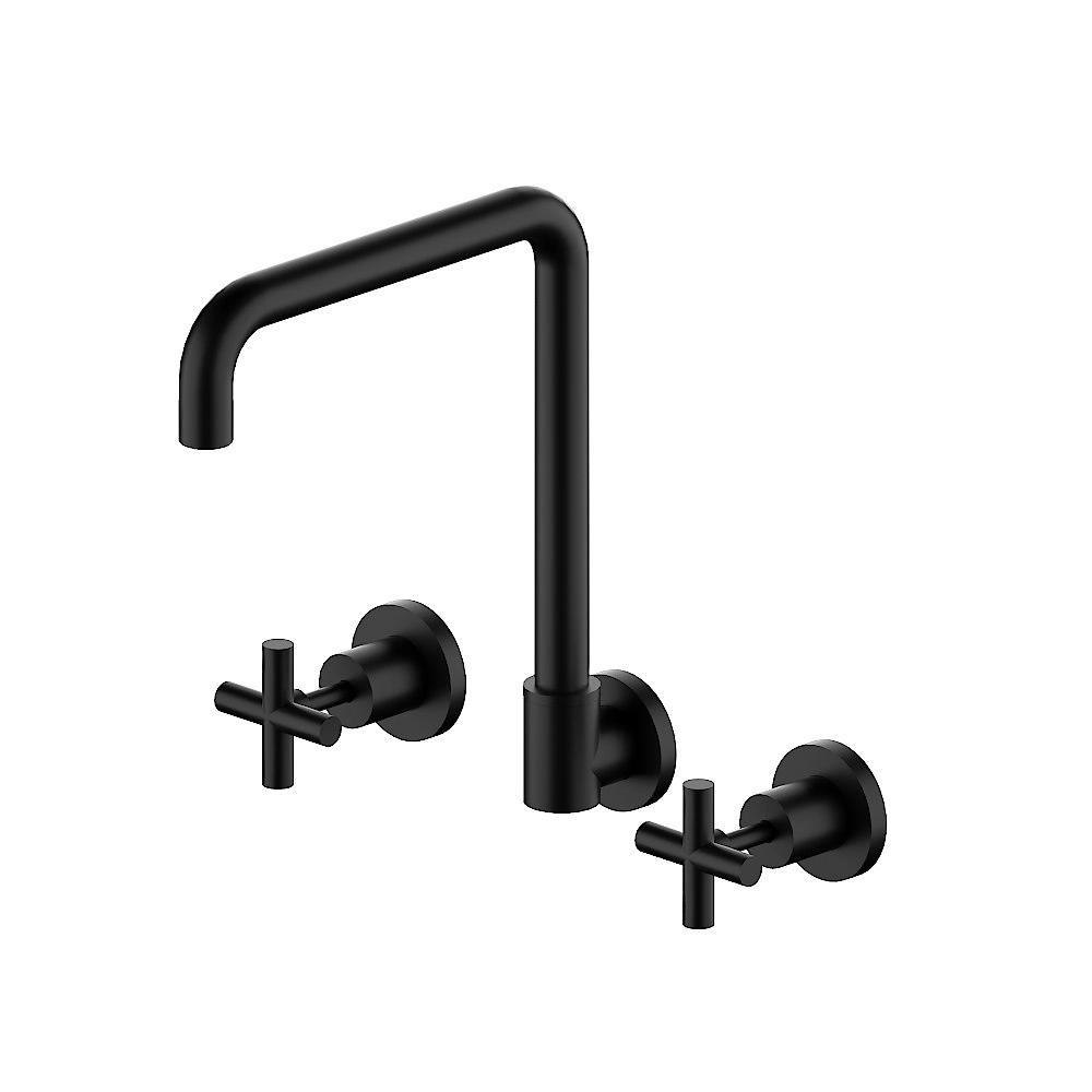 Nero X Plus Wall Kitchen Set Swivel Spout Matte Black NR201607MB