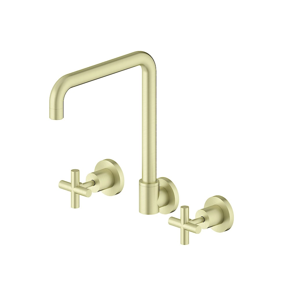 Nero X Plus Wall Kitchen Set Swivel Spout Brushed Gold NR201607BG