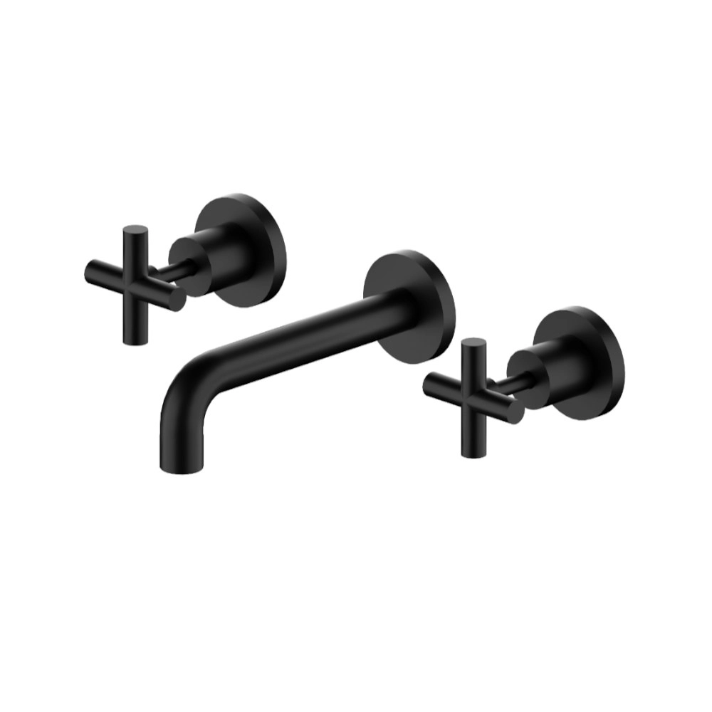 Nero X Plus Wall Basin Set 180mm Spout Matte Black NR201607bMB