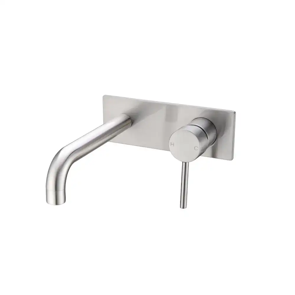 Nero Dolce Wall Basin Mixer Stylish Spout Brushed Nickel NR250807BBN