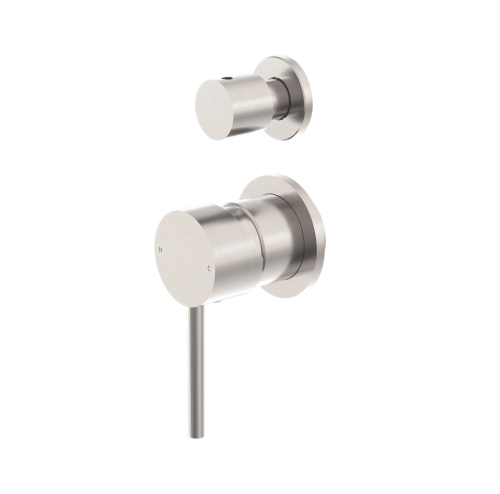 Nero Bianca Shower Mixer With Diverter Seperate Plate Brushed Nickel NR250809EBN