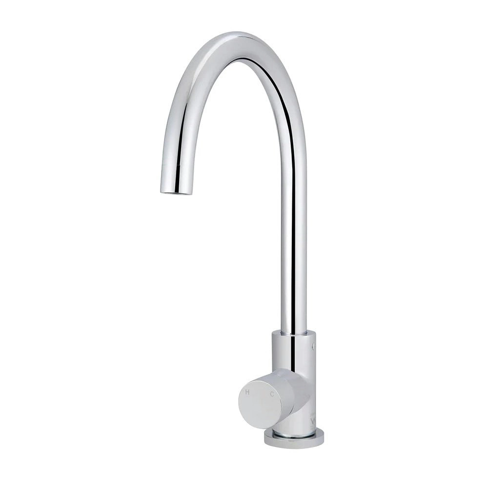 Meir Round Gooseneck Kitchen Mixer Tap Chrome MK03PN-C