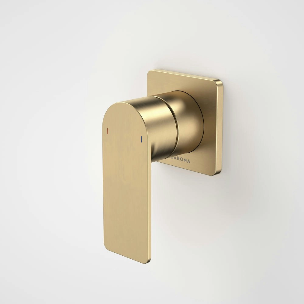 Caroma Urbane II Bath/ Shower Mixer Square Plate Brushed Brass 99649BB