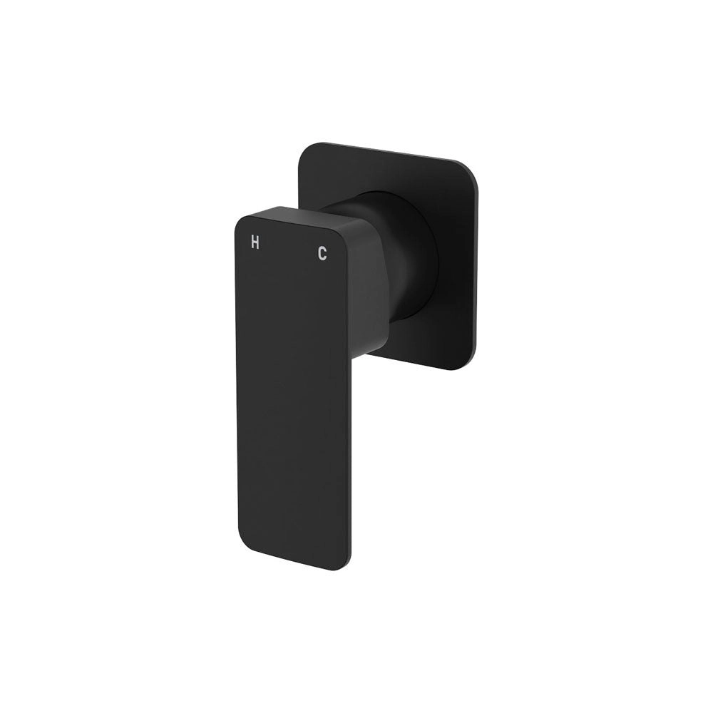 Fienza Tono Wall Mixer Small Square Plate Matte Black 233101B-4