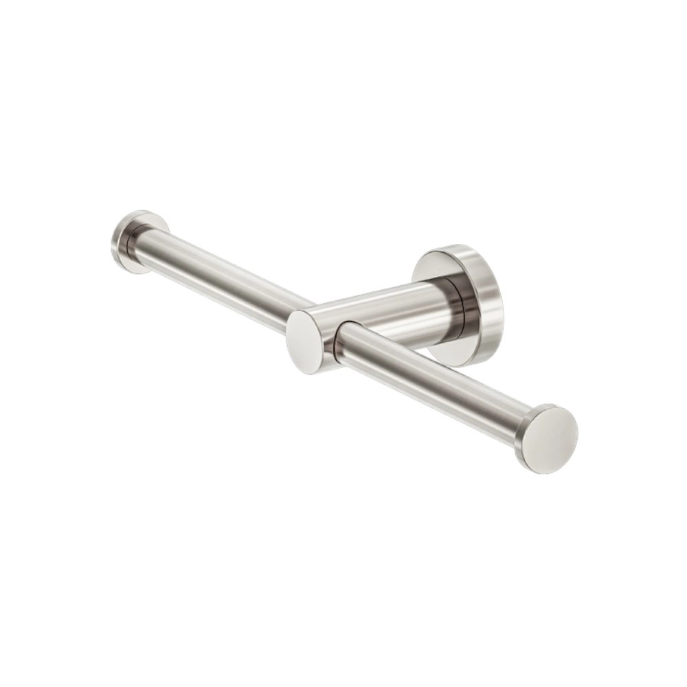 Nero Mecca Double Toilet Roll Holder Brushed Nickel NR1986dBN