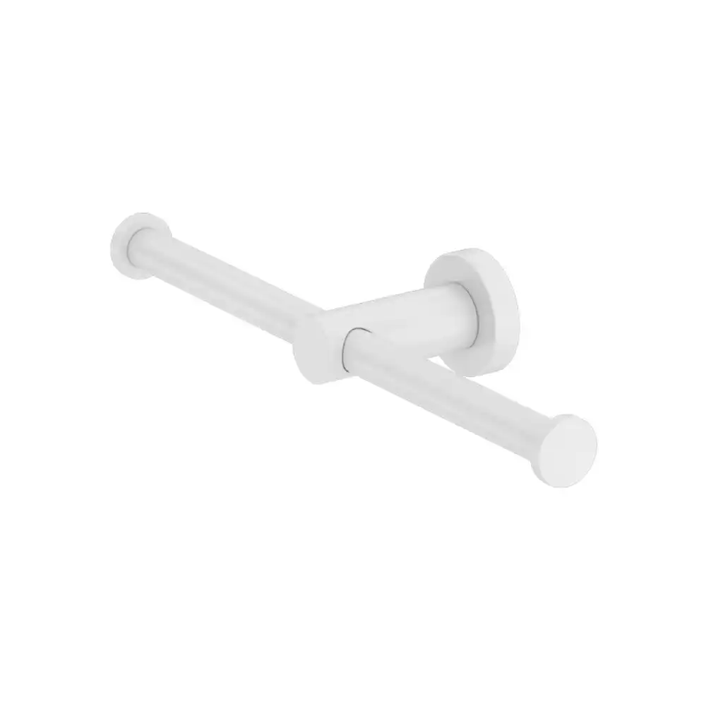 Nero Mecca Double Toilet Roll Holder Matte White NR1986dMW