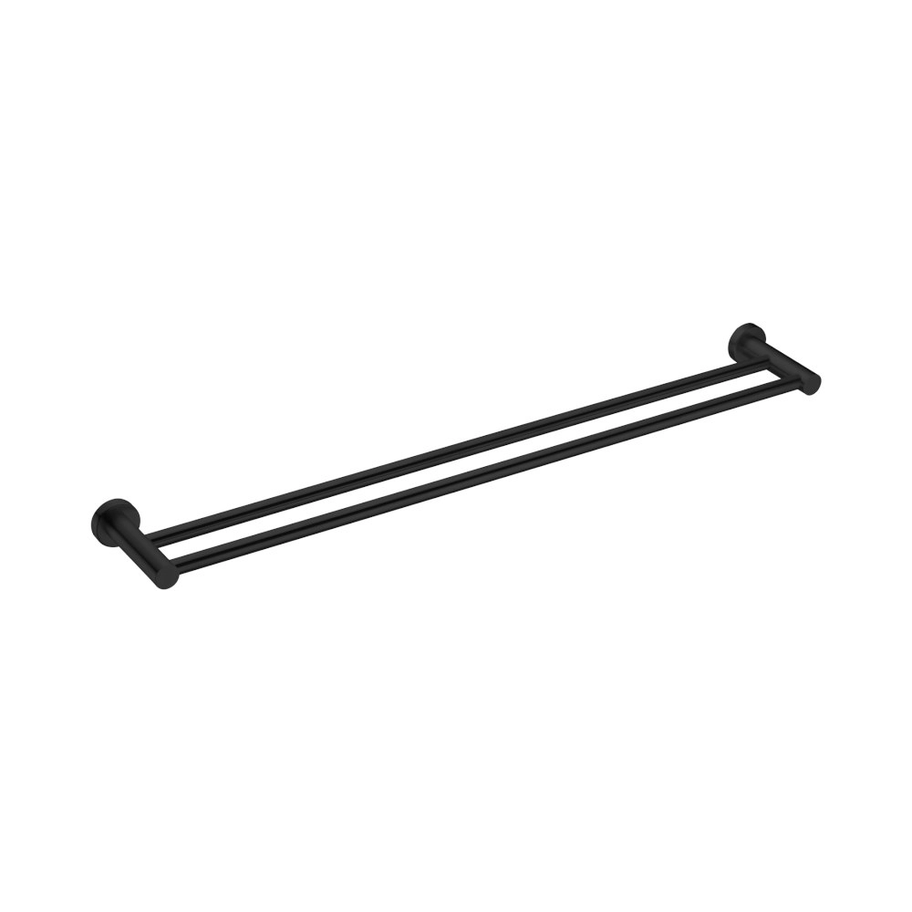 Nero Mecca Double Towel Rail 800mm Matte Black NR1930dMB