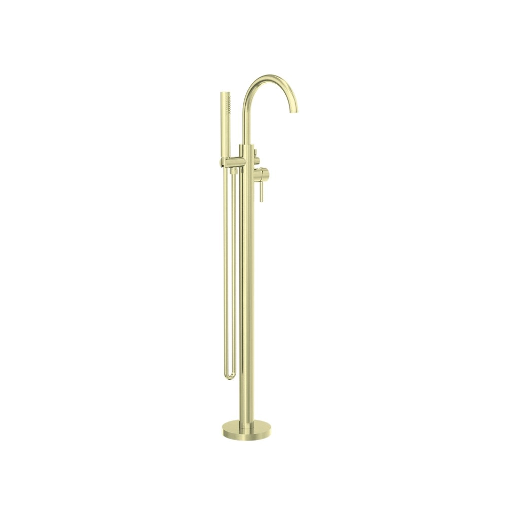 Nero Nova Round Floormount Mixer With Handshower Brushed Gold NR210903aBG