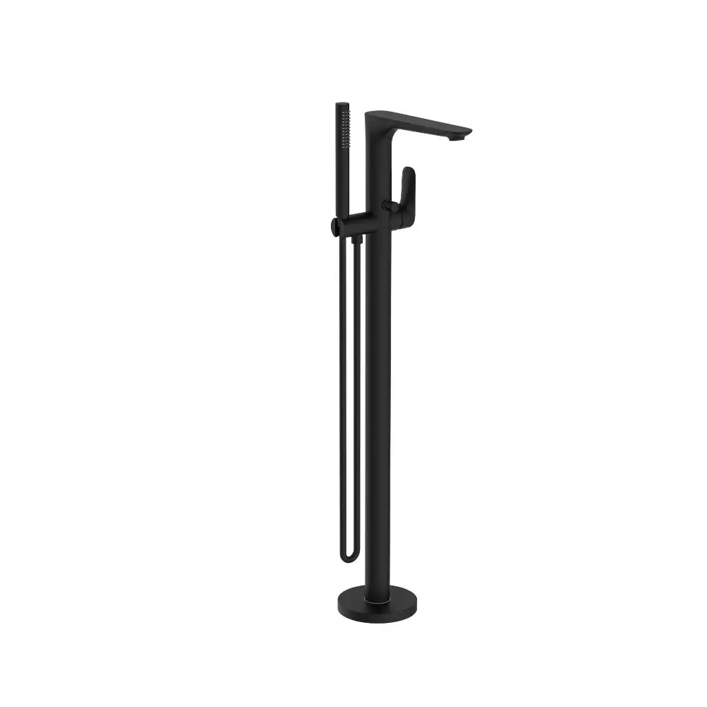 Nero Bianca Floor Standing Bath Mixer With Hand Shower Matte Black NR321503AMB