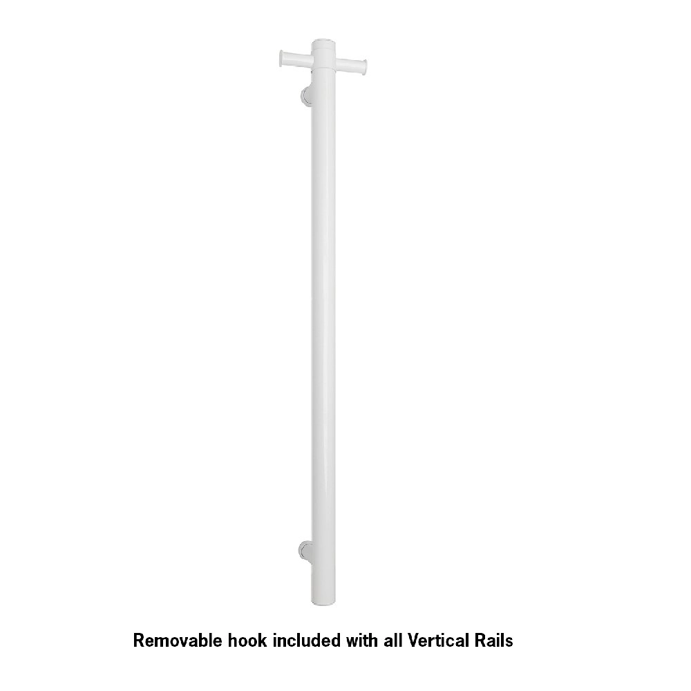 Thermogroup Straight Round Vertical Bar 900x142x100mm (Heated) Satin White VS900HSW