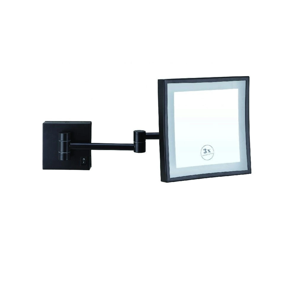 Thermogroup Ablaze Magnifying Mirror Lit Wall Mount x3 Matte Black (Concealed Wiring) LS205CSMCB