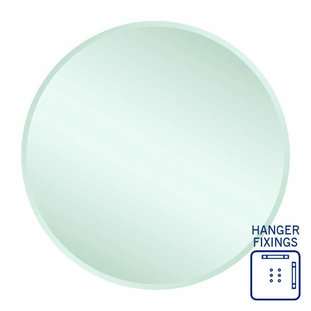 Thermogroup Kent 18mm Bevel Round Mirror - 800mm dia with Hangers KR8080HN