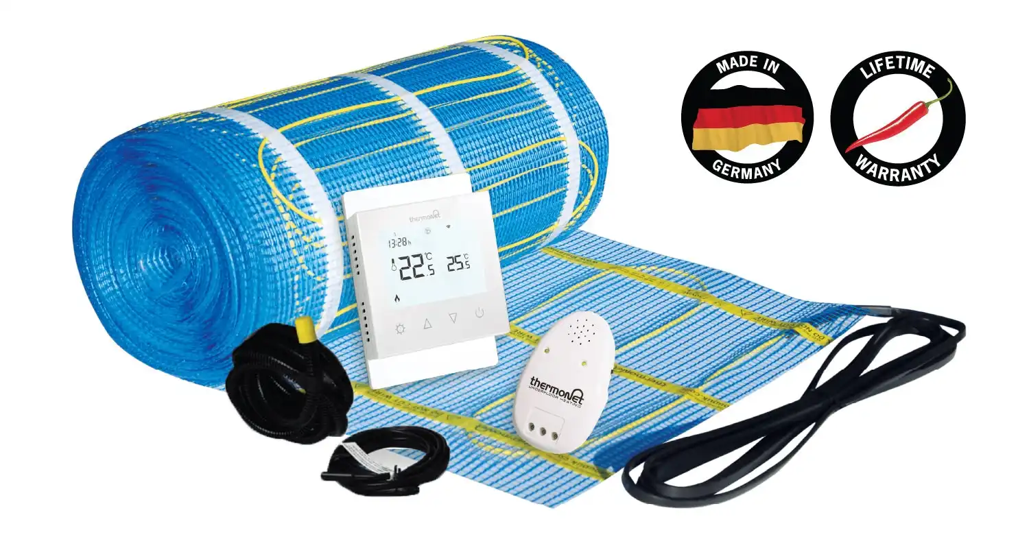 Thermogroup Thermonet EZ 200W/m² Self Adhesive 14x0.5m - 7.0m² 1400Watts Floor Heating Kit Including Thermostat 112014T