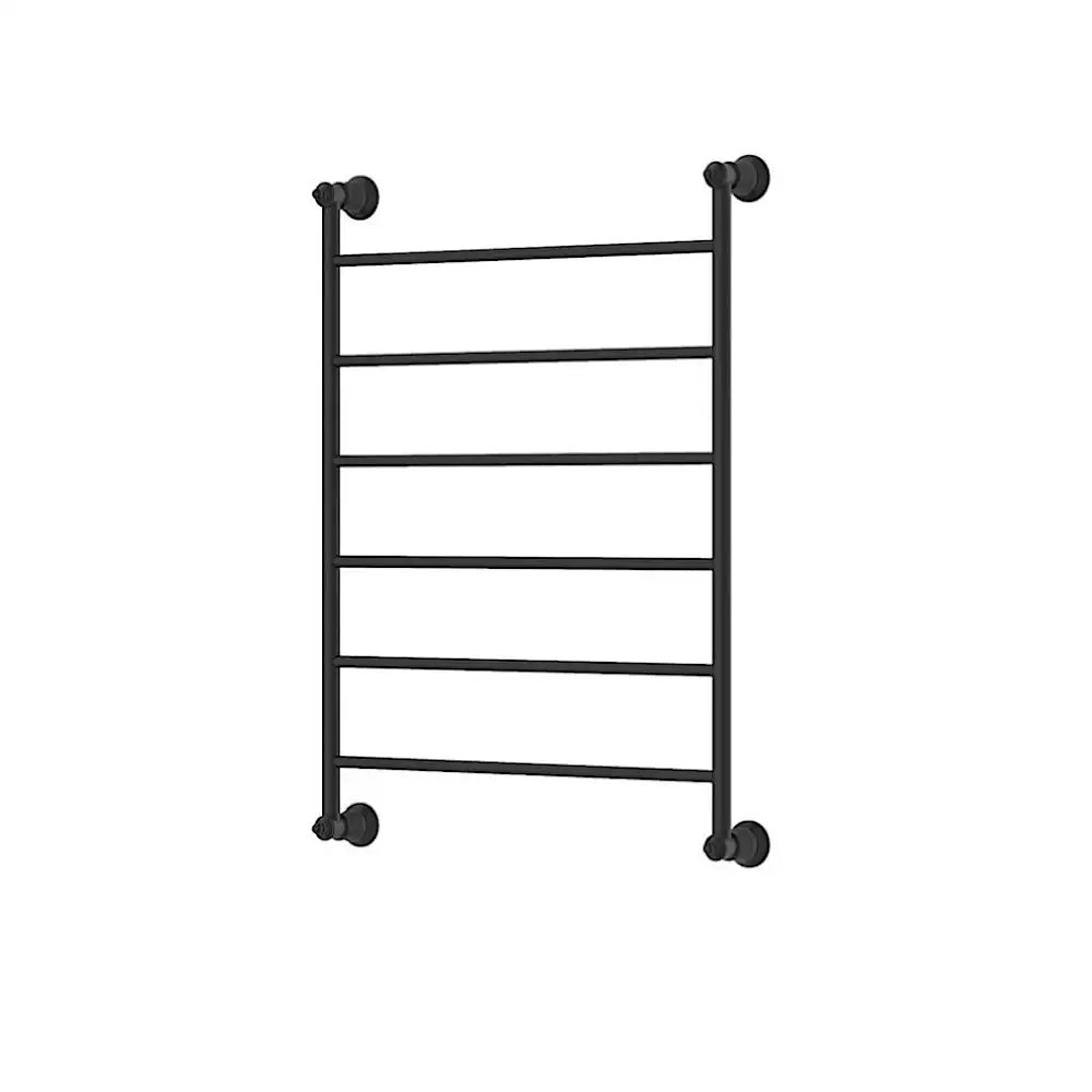 Fienza Lillian Heated Towel Ladder 600x808mm 6 Bars Matte Black 8106080MB