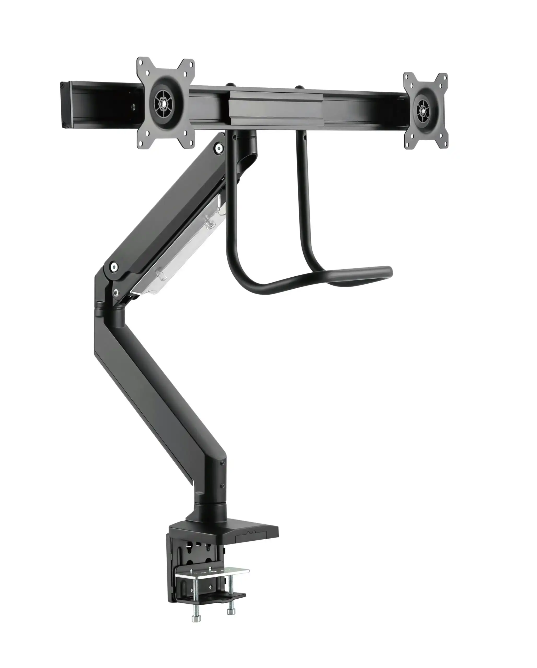 Brateck Aluminum Heavy-duty Gas Spring Dual Monitor Arm - Black