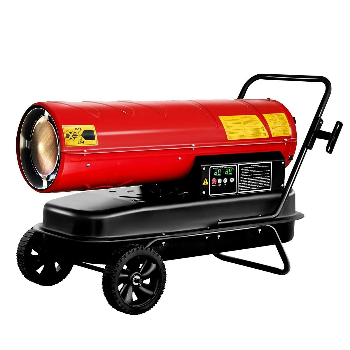 Ausway 38KW Fan Heater Industrial Space Kerosene Diesel Forced Air Blower Digital Timing Portable for Warehouse Workshop Shed