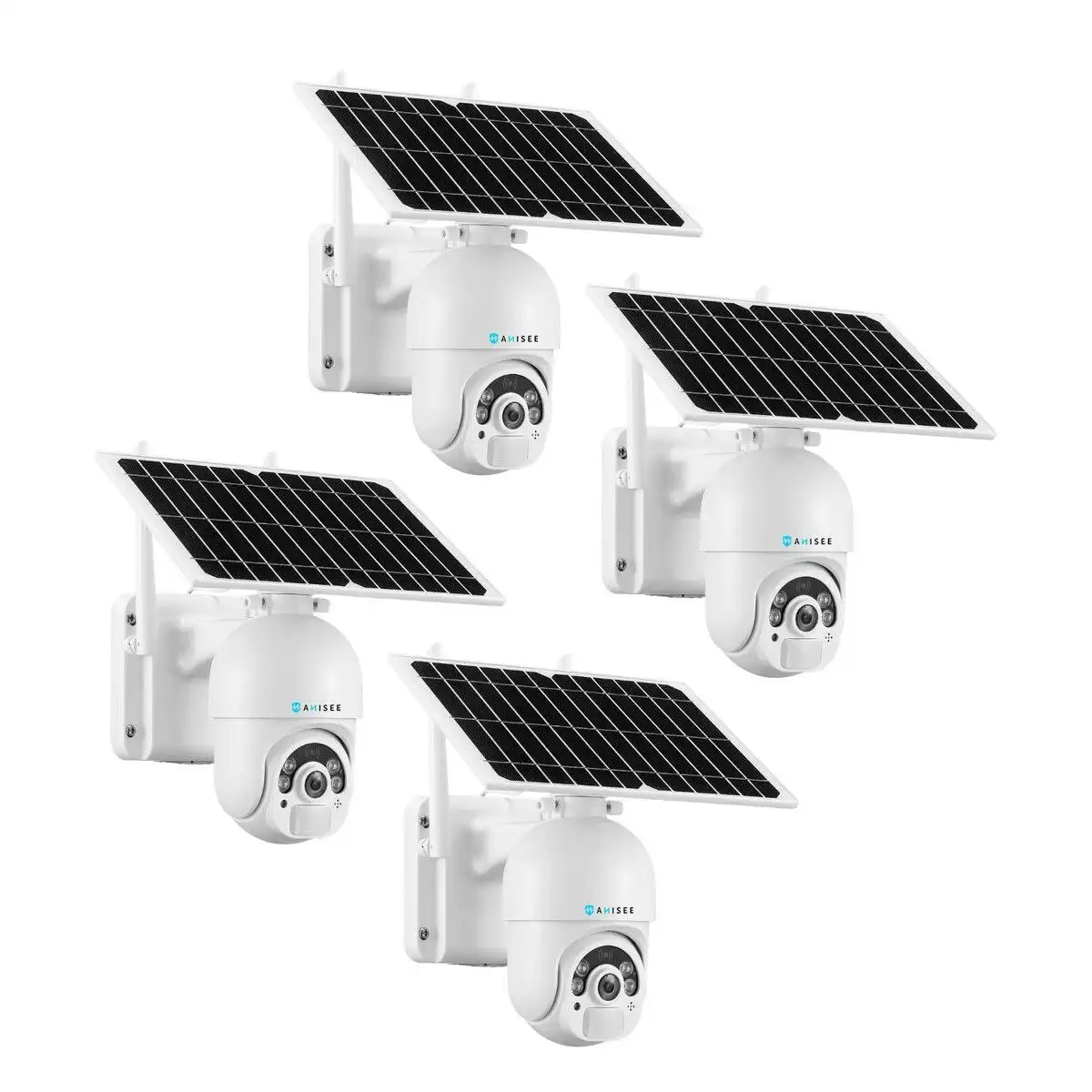 Ausway 4G LTE Security Camerax4 Home House CCTV Spy Wireless Solar WiFi Surveillance System Outdoor PTZ SIM Card Batteries
