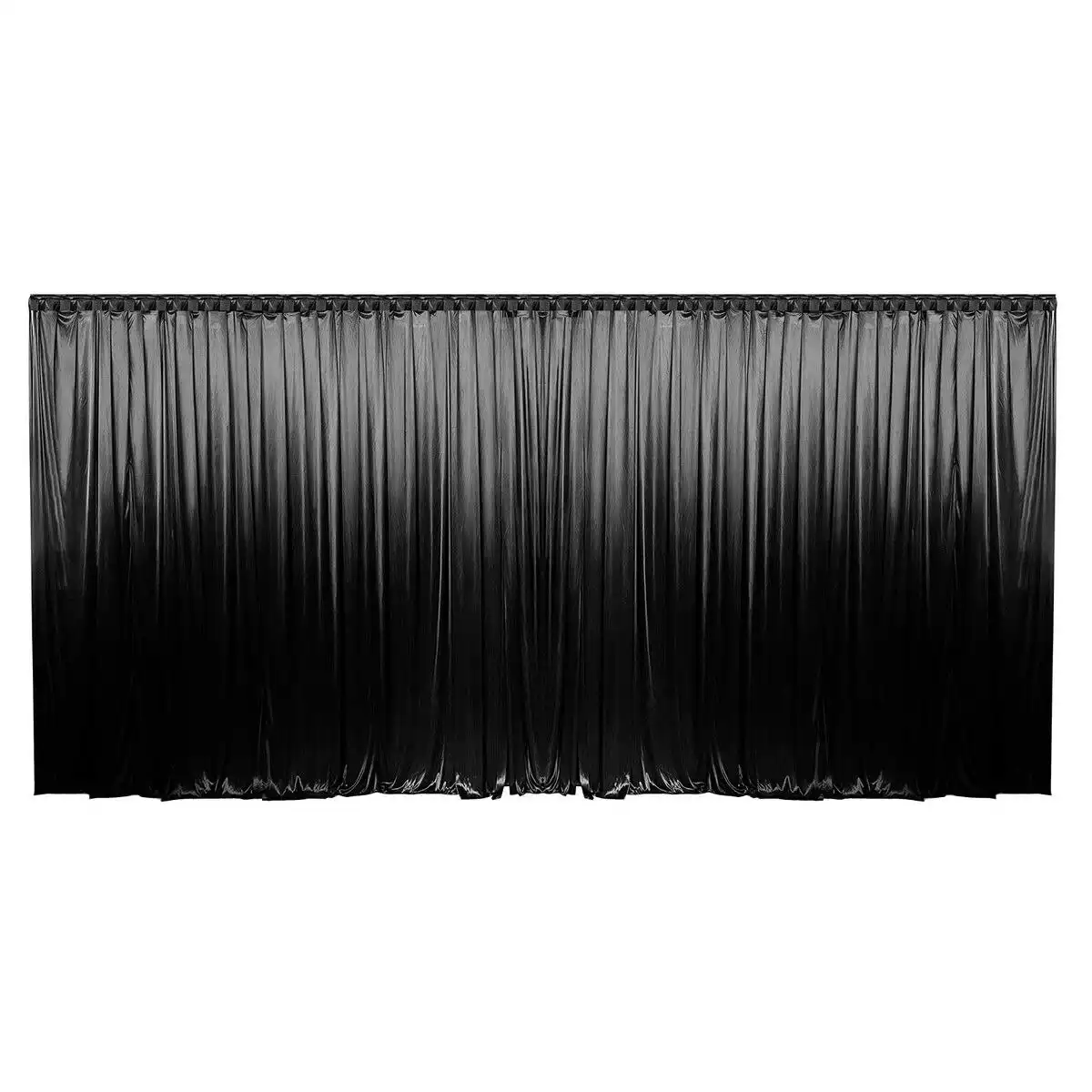 Ausway 3x6m Black Backdrop Curtain Silk Drape Background Photo Party Wedding Birthday Stage Booth Venue Xmas Decoration