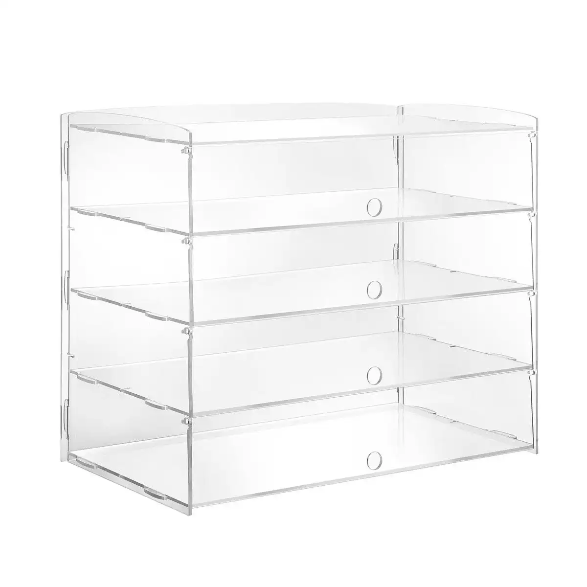 Ausway Cupcake Display Cabinet Acrylic Cake Bakery Shelf Unit Case 4 Tier Stand Model Donut Pastry Toy Showcase 5mm Thick Transparent