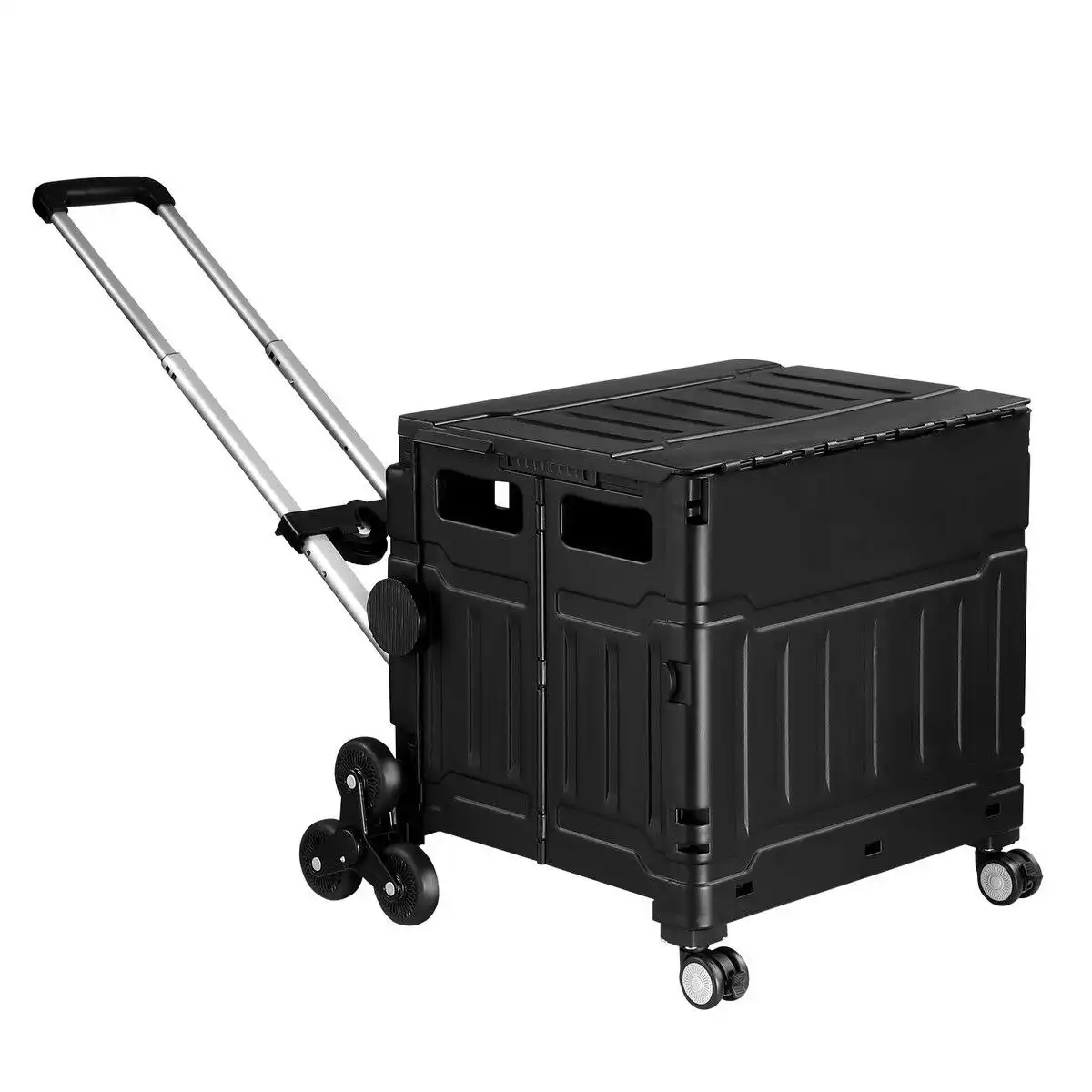 LUXSUITE 75L Shopping Trolley Cart Wheeled Grocery Utility Basket Bag Stair Climbing Rolling Folding Supermarket Granny Travel Wagon