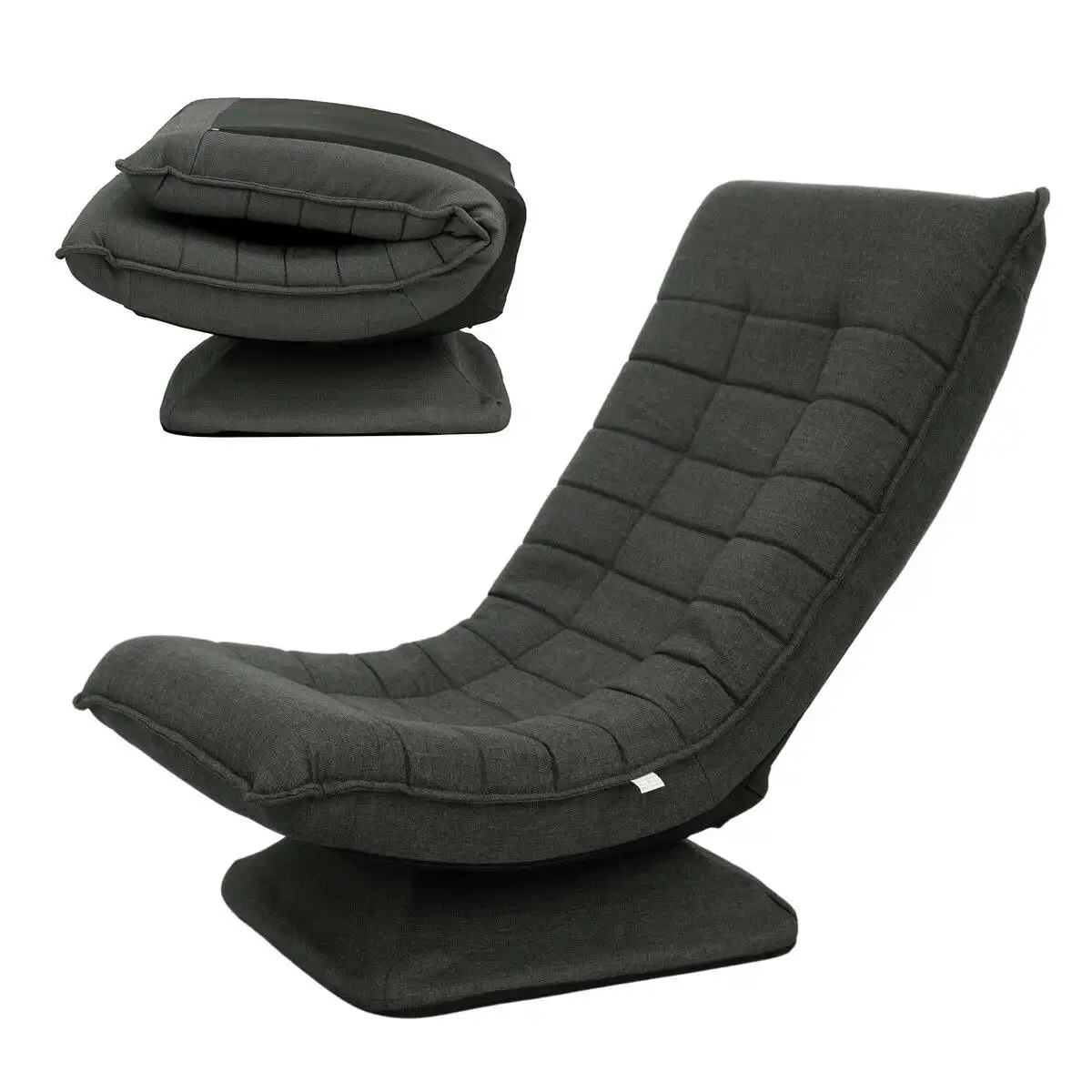 Ausway Floor Sofa Bed Chair Couch Lounge Recliner Folding 360 Degree Swivel Lazy Lounger Adjustable Chaise Ground Seat