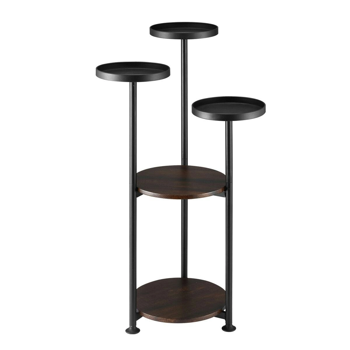 Ausway 5 Tier Plant Stand Flower Pot Metal Corner Shelf Holder Indoor Display Unit Outdoor Garden Plywood Storage Rack