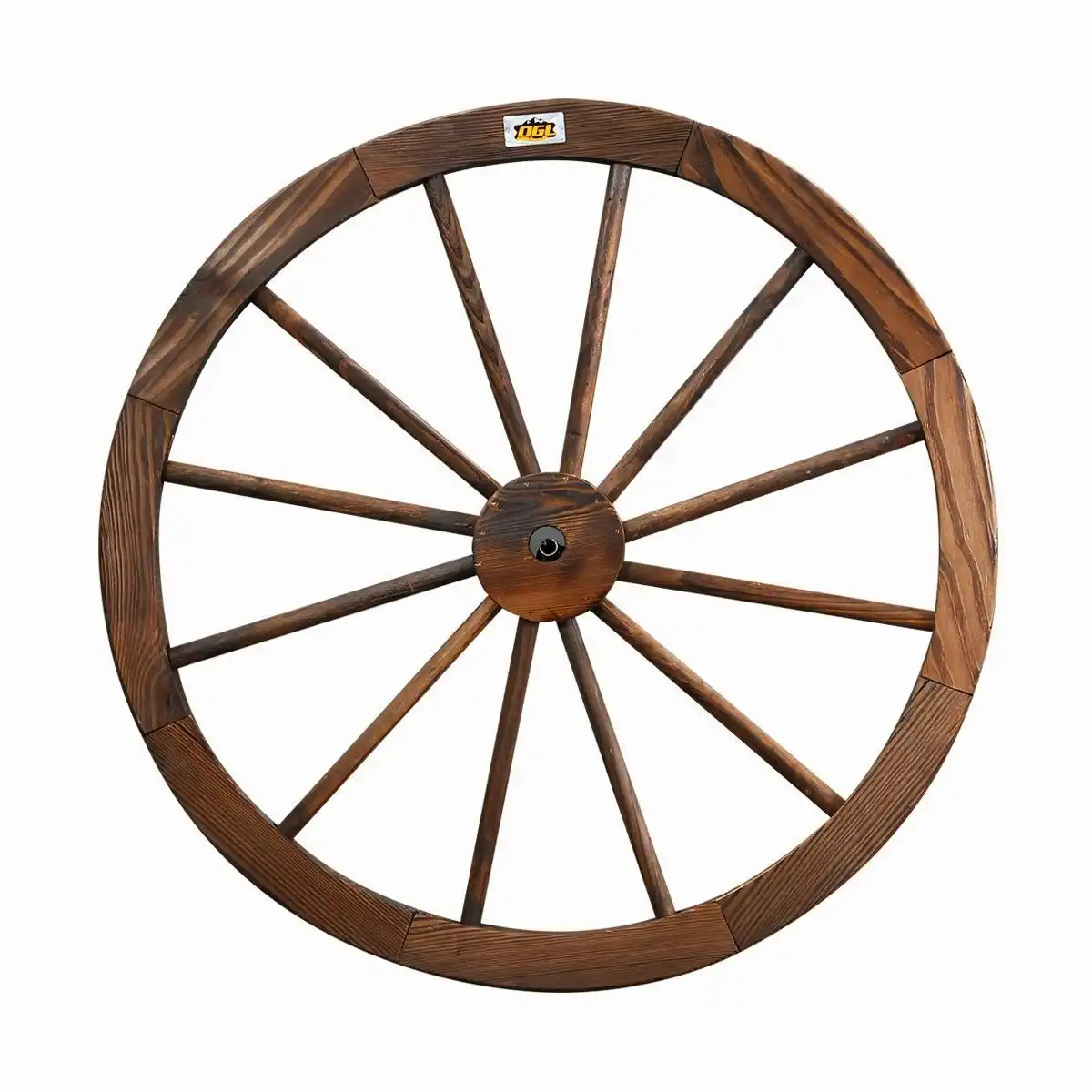 Ausway Wooden Wagon Wheel Outdoor Decoration Garden Ornaments 30" Timber