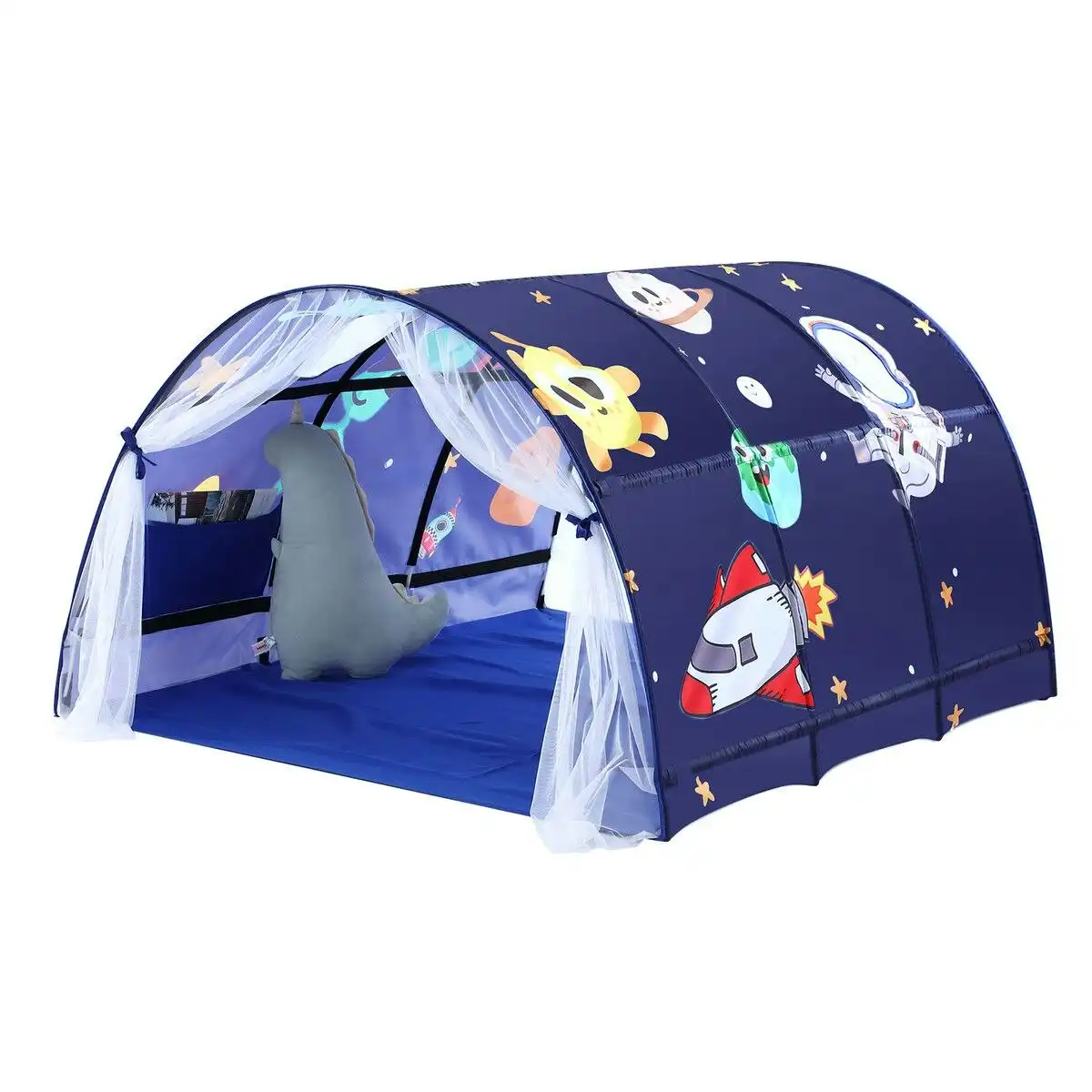Ausway Playhouse Tent Portable Stars Bed Kids Play Game House Cottage DIY Sleeping Canopy Indoor Outdoor Blue