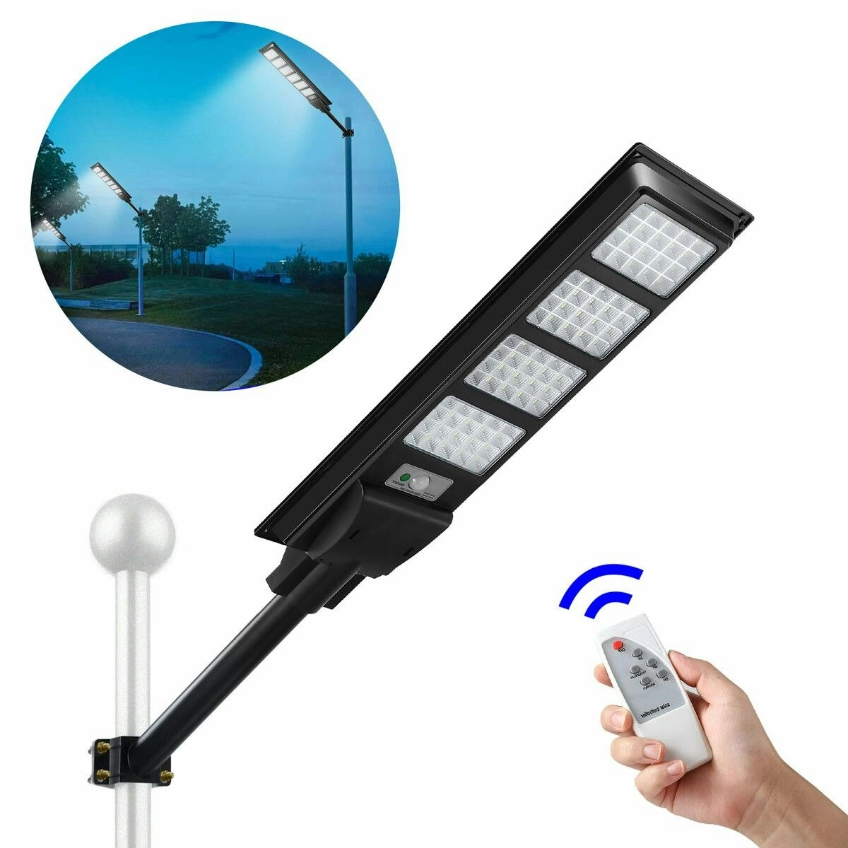 Ausway 320 LED Solar Street Light 400W Remote Outdoor Garden Security Wall Lamp Floodlight Motion Sensor Flood Down Parking Lot Spot Pole Waterproof