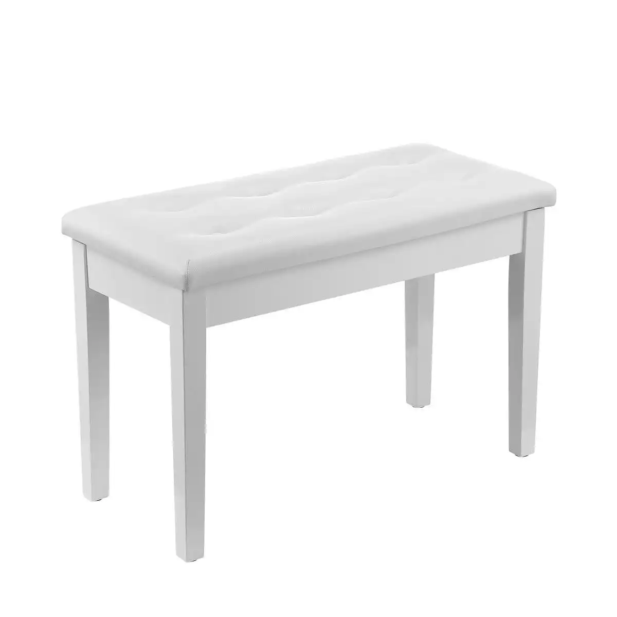 Melodic  Piano Stool Wooden Bench Chair Keyboard Seat with Storage White