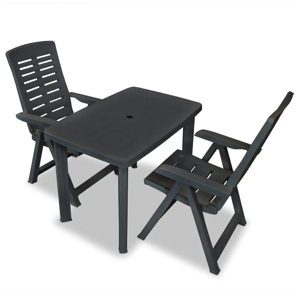 3 Piece Bistro Set Plastic Anthracite 275083