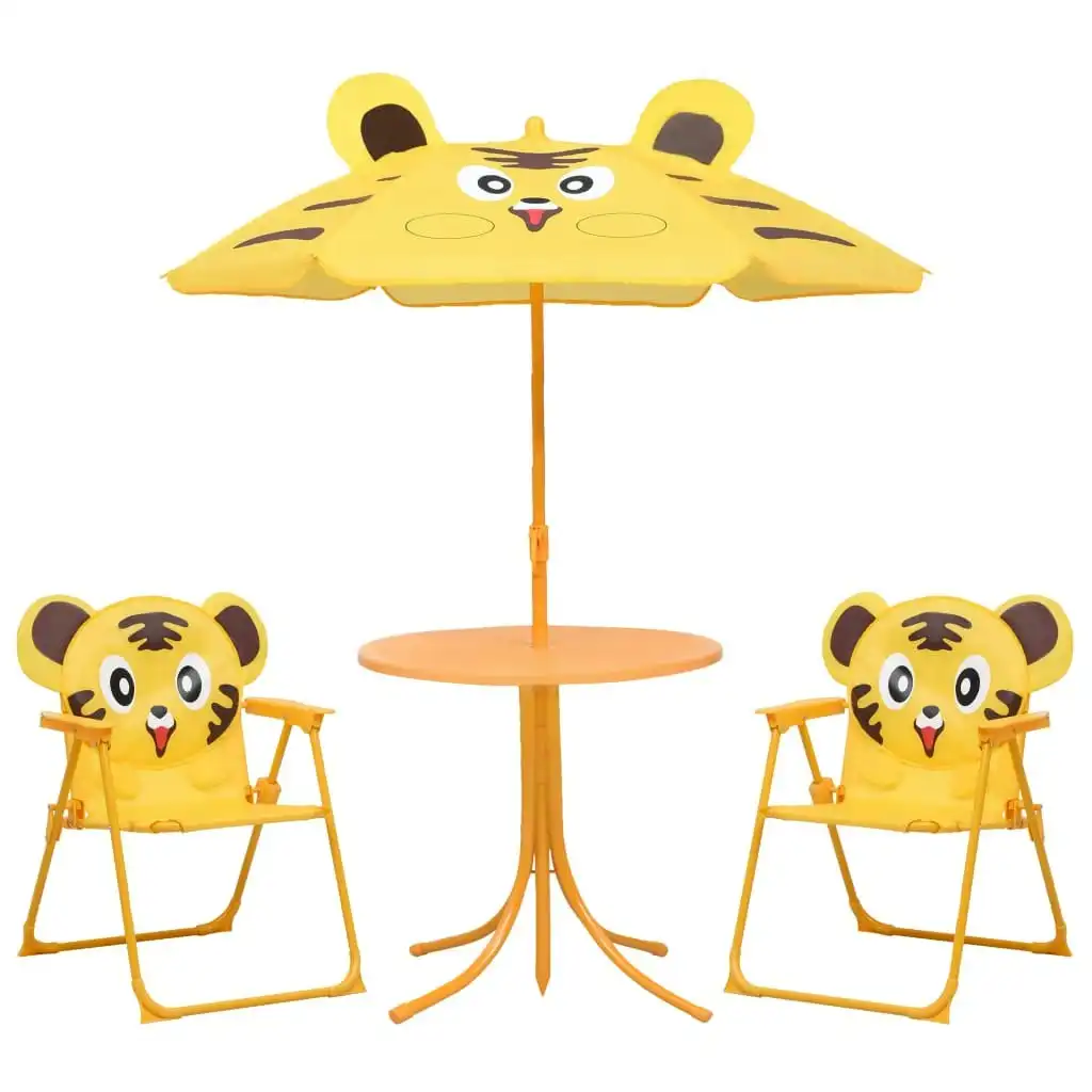 3 Piece Kids' Garden Bistro Set with Parasol Yellow 48100
