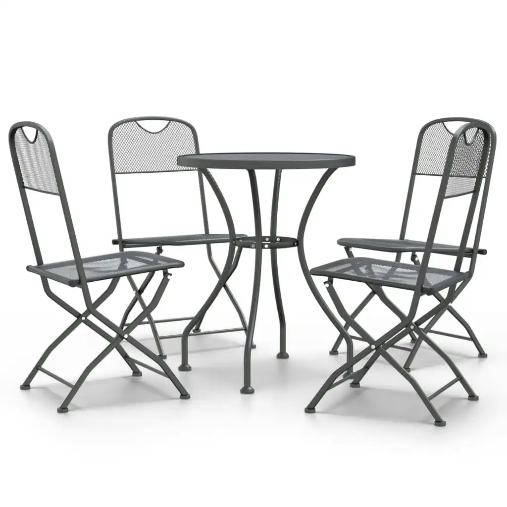 5 Piece Garden Dining Set Expanded Metal Mesh Anthracite 3084708