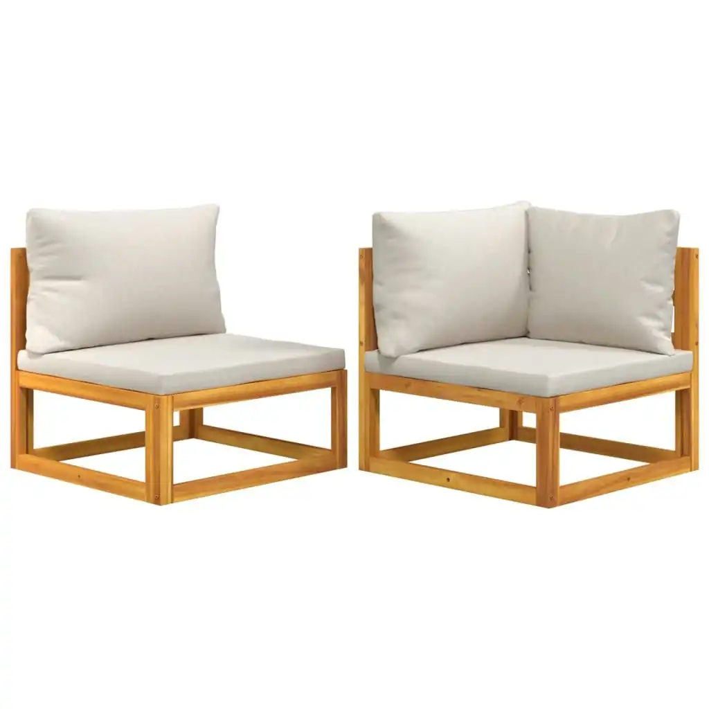 2 Piece Garden Sofa Set with Cushions Solid Wood Acacia 360010