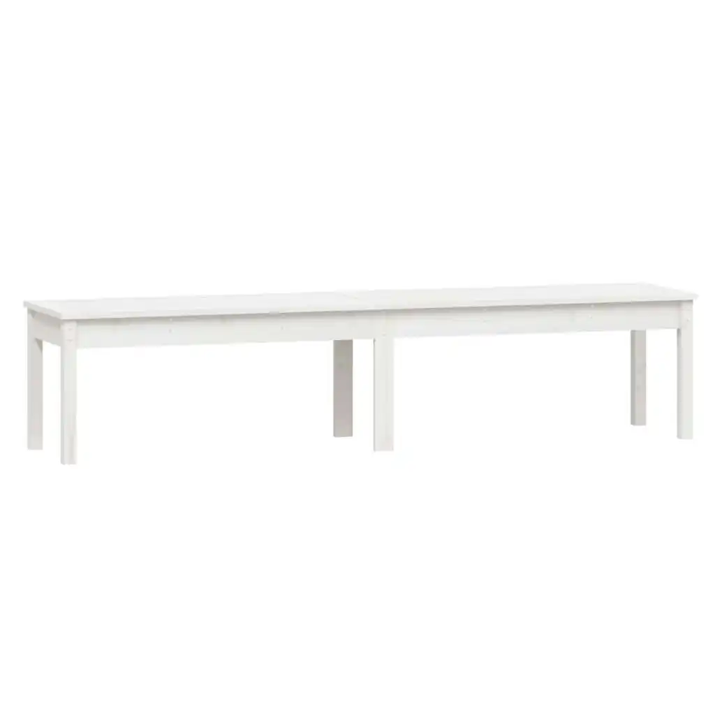 2-Seater Garden Bench White 203.5x44x45 cm Solid Wood Pine 824019