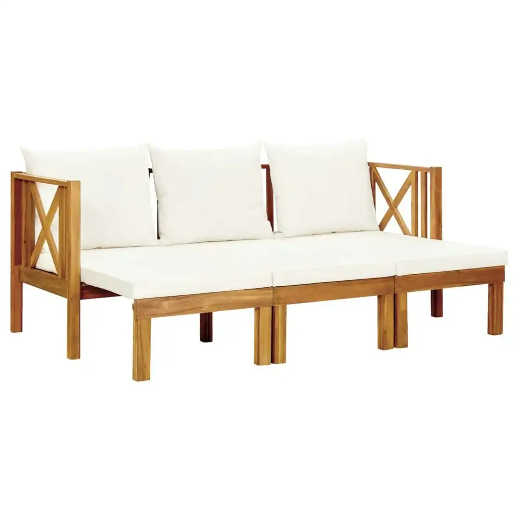 3-Seater Garden Bench with Cushions 179 cm Solid Acacia Wood 310309