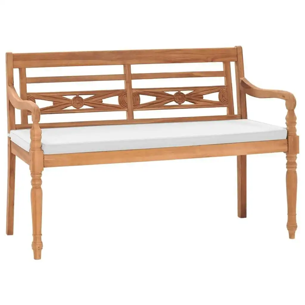 Batavia Bench with Cushions 120 cm Teak 43057