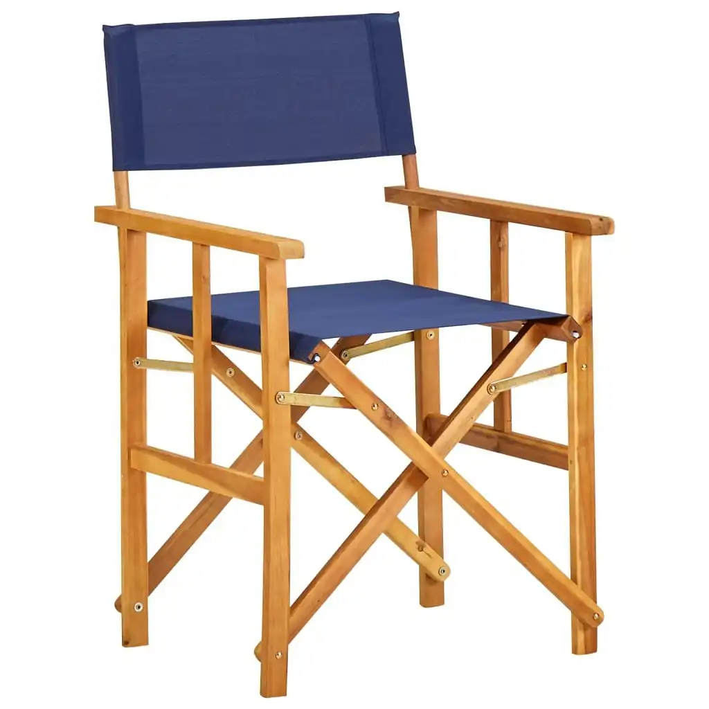 Director's Chair Solid Acacia Wood Blue 45952