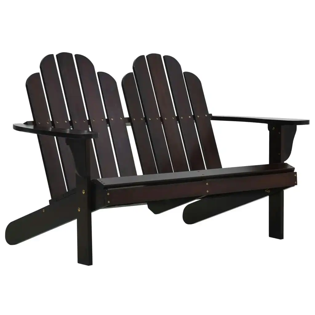 Double Adirondack Chair Wood Brown 47230