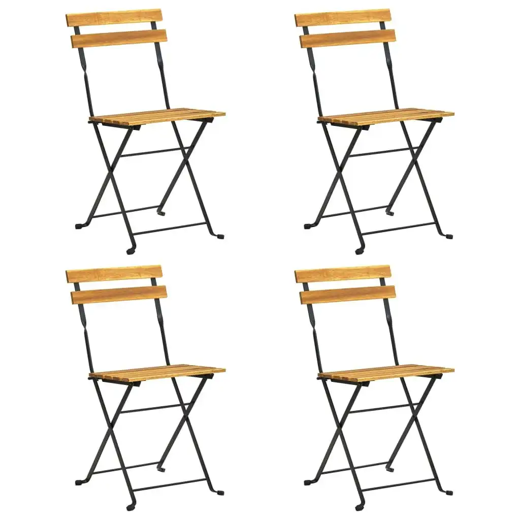 Folding Bistro Chair 4 pcs Solid Acacia Wood 313161