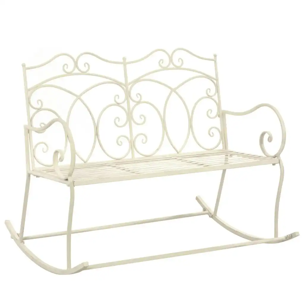 Garden Bench 104 cm Iron Antique White 45436