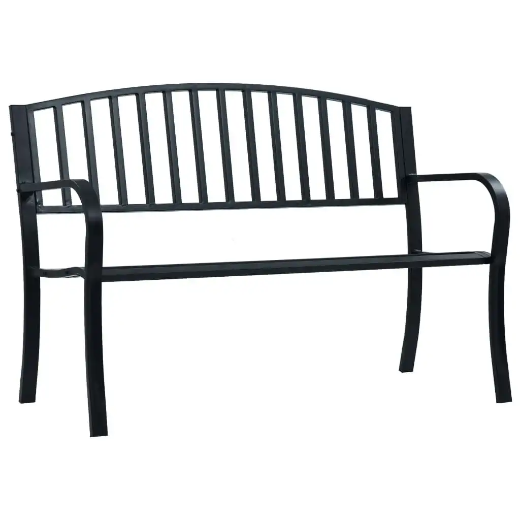 Garden Bench 125 cm Black Steel 47941