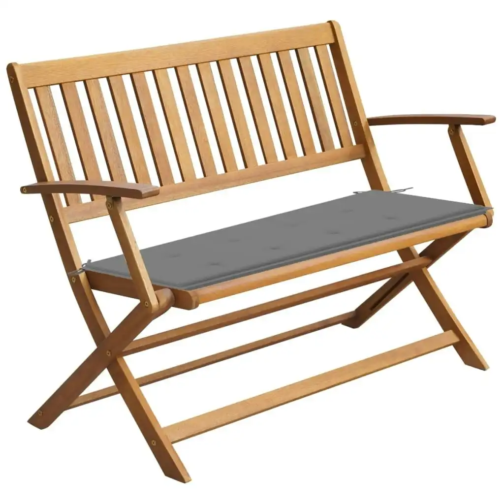 Garden Bench with Cushion 120 cm Solid Acacia Wood 3064240